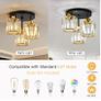 Brand New Modern 3-Light Crystal Ceiling Lamp Vintage Design - Black Gold Image 3