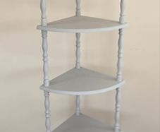 Upcycled Grey Corner Vintage Shelving Unit, 5 Tiers