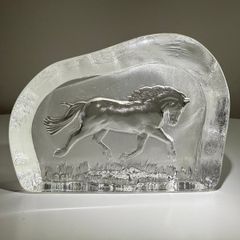 Vintage Edinburgh Crystal Horse Sculpture