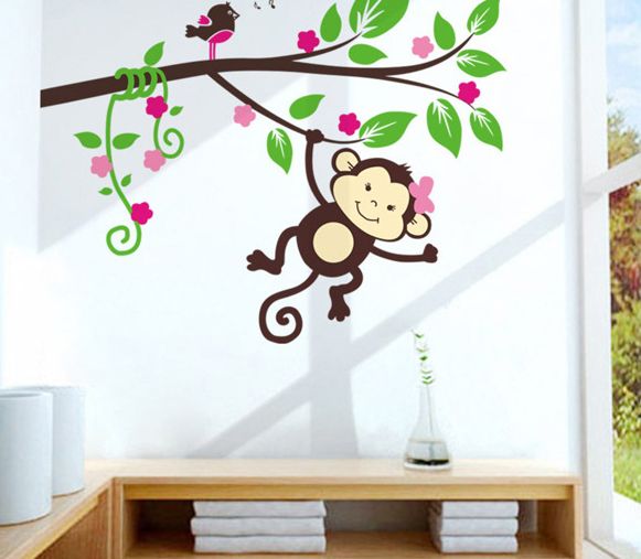 Nice Funny Kid's Room Nursery Monkey Wall Stickers