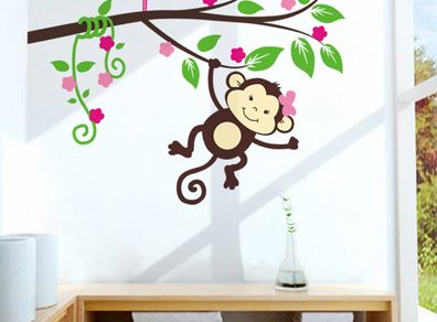 Nice Funny Kid's Room Nursery Monkey Wall Stickers