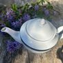 Brown Thomas Porcelain Teapot in white and silver Image 6