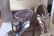 Silver Glitter High Heels Size 4