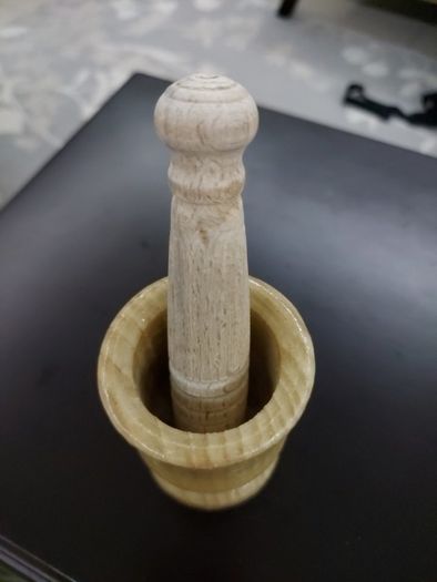 Natural Wood Wooden Mortar And Pestle Set
