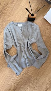 Zara Girls Grey Pearl Button Cardigan