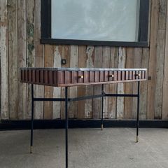 Console / desk table solid wood marble top