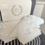 New set of six 100% linen 50cm x 50cm Hemstitch napkins in storage bag Image 3