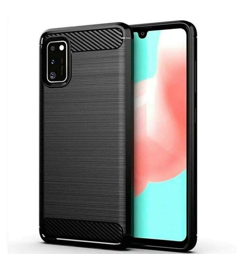 Shockproof Case For Samsung GALAXY A41 Carbon Fibre Effect Back Cover