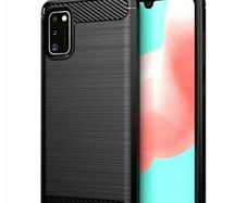 Shockproof Case For Samsung GALAXY A41 Carbon Fibre Effect Back Cover