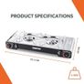 Portable Camping Gas Stove, Double Burner BBQ Cooker, Outdoor Grill Plate Automatic Ignition System, Butane Can - BBQ Caravan Outdoor Image 2