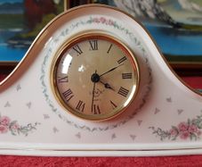 Lenox Porcelain Floral Mantle Clock Made In USA