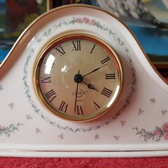 Lenox Porcelain Floral Mantle Clock Made In USA