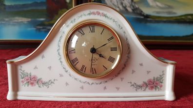 Lenox Porcelain Floral Mantle Clock Made In USA