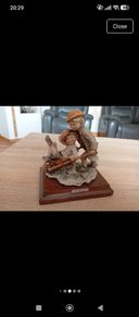Original Italian Giuseppe Armani Capodimonte Figurine Two Children with Wheelbarrow