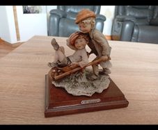 Original Italian Giuseppe Armani Capodimonte Figurine Two Children with Wheelbarrow