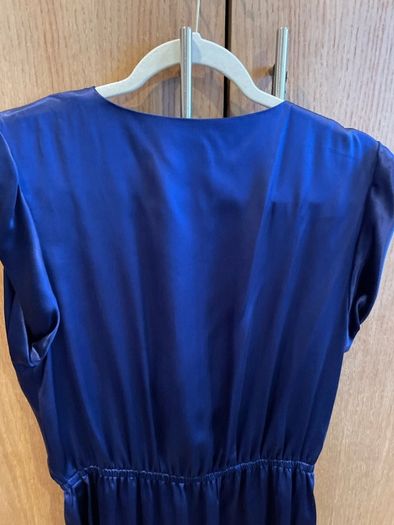 Blue silk dress philosophy di Alberta Ferretti 100% silk royal blue wrap style