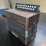 Vintage A/D Hohner 2 Row Pokerwork Diatonic Button Accordion Image 3