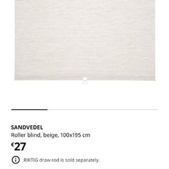 IKEA sanvedel beige roller blind