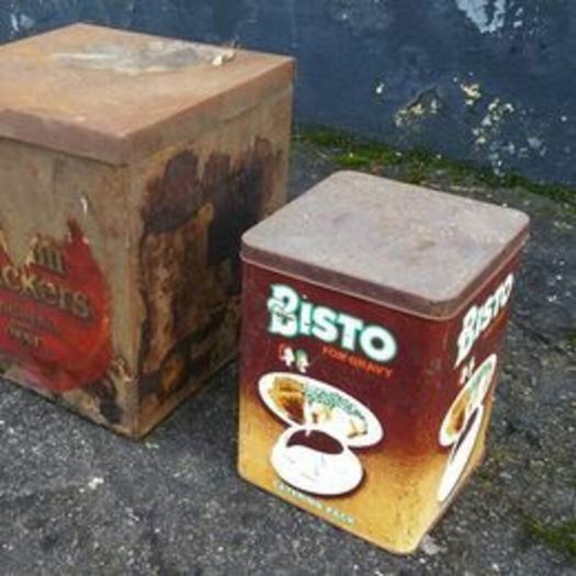 2 Vintage Display / Storage Tins