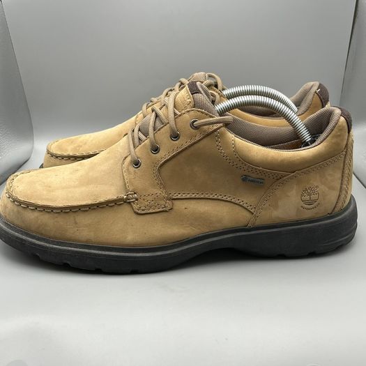 Timberland Mens Brown Leather Lace Gore-tex Shoes Moc Toe UK 9 EU 43.5