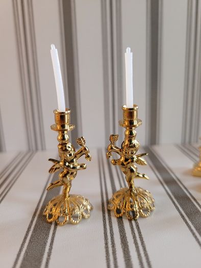 Dolls house lamps and candles