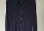 Hardy Amies of Savile row shawl collar cardigan size small navy in fab condition