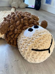 Hand-Crocheted Sheep Rug. Soft, Snuggly and Sweet
