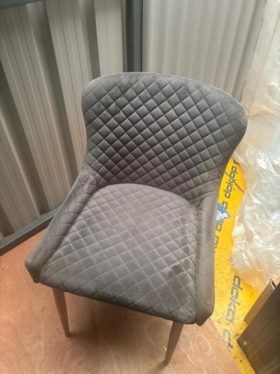 JYSK Pebringe Grey Velvet Dining Chair x 2