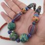 Antique Venetian Style Mix Gabri & Floral Glass Beads Necklace Image 10