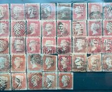 Great Britain 1841-1879 Queen Victoria 1d Penny red 46 stamps lot