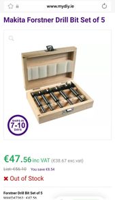 MAKITA Forstner Bit Set (5 Piece, 15-35mm)