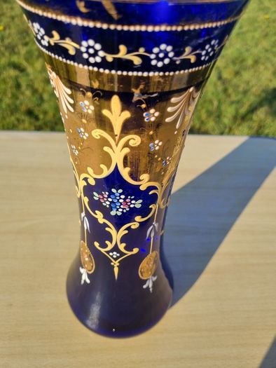 Large Bohemian glass vase in Art Nouveau style