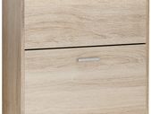 _Shoe Cabinet with 2 Fold-Out Draws - White Pull-Down Shoe Organizer / Adjustable Shoe Cabinet for 12 Pairs of Ladies Shoes or 8 Pairs of Men's Shoes - For Narrow Hallways