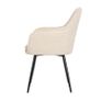 Cream Upholstered Accent Dinig Chair Set Of 2 Boucle With Black Legs Image 4
