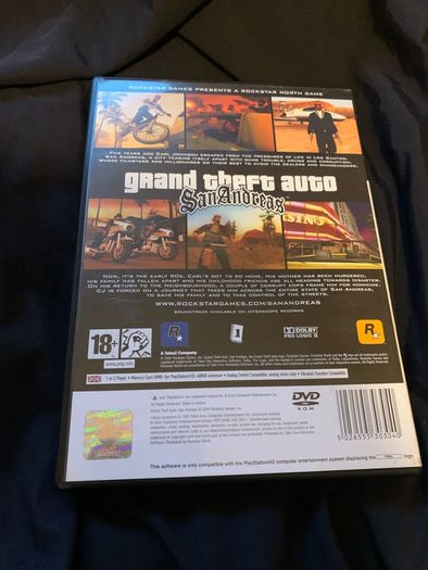 Grand theft auto San Andreas PS2 Game w poster