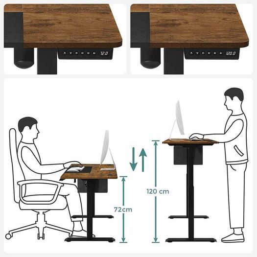 Height adjustable desk with 60 x 120 cm top