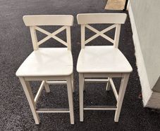 Pair of IKEA INGOLF White Bar Stools