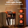 Record Player Stand with LED Light, 3 Tiers Turntable Stand with Charging Station & USB Ports Image 5