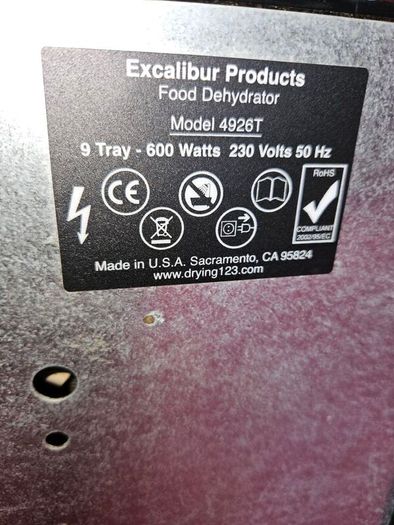 Excalibur food dehydrator 9 trays - Made in USA
