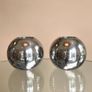 Pair of Vintage 90's Ikea Aluminium Nassjo Sphere Candle Holders Image 2