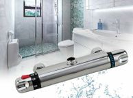 main image for ad Modern Thermostatic Bar Shower Mixer Valve Tap Chrome Bottom 3/4" Outlet