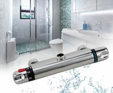 Modern Thermostatic Bar Shower Mixer Valve Tap Chrome Bottom 3/4" Outlet