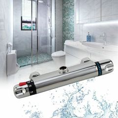 Modern Thermostatic Bar Shower Mixer Valve Tap Chrome Bottom 3/4" Outlet
