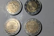 4 x Collectable 2 Euro coins.