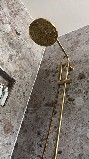 Brass gold rain shower