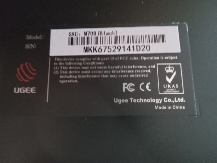 New Ugee m708 graphics tablet