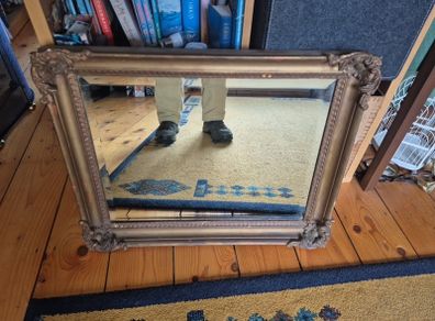 Aniique framed bevelled mirror