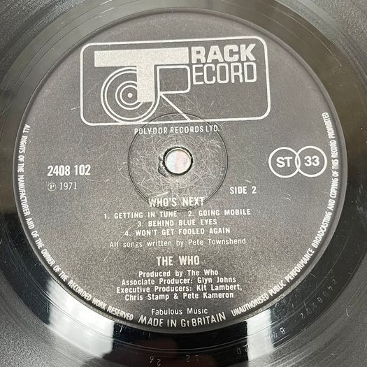 The Who - Who's Next - 1971 First Press 2408 102 - VG