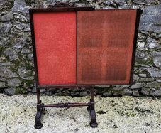 Georgian mahogany firescreen, with sliding panels