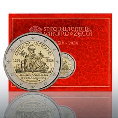 Vatican 2 Euro Commemorative Coin 2024 St. Thomas Aquinas